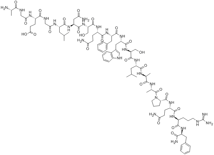 Structure of H-ALA-GLY-GLU-GLY-LEU-ASN-SER-GLN-PHE-TRP-SER-LEU-ALA-ALA-PRO-GLN-ARG-PHE-NH2