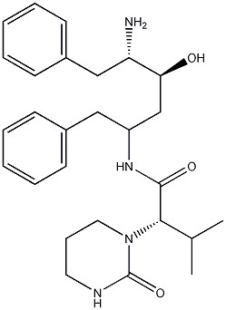 Structure of (S)-N-[(2S,4S,5S)-5-Amino-4-hydroxy-1,6-diphenylhexan-2-yl]-3-methyl-2-(2-oxotetrahydropyrimidin-1(2H)-yl)butanamide