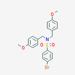 Structure of Benzenesulfonamide, 4-bromo-N,N-bis[(4-methoxyphenyl)methyl]-