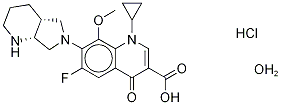 Structure of MOXIFLOXACIN, HYDROCHLORIDE MONOHYDRATE