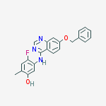 Structure of 5-((7-(BENZYLOXY)QUINAZOLIN-4-YL)AMINO)-4-FLUORO-2-METHYLPHENOL