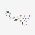 Structure of 4-[[4-(4-chlorophenoxy)phenyl]sulfonylmethyl]-N-hydroxyoxane-4-carboxamide