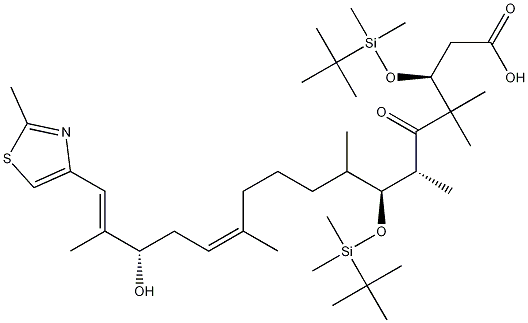 Structure of (3S,6R,7S,12Z,15S,16E)-3,7-Bis-{[tert-butyl(dimethyl)silyl]oxy}-15-hydroxy-4,4,6,8,12,16-hexamethyl-17-(2-methyl-1,3-thiazol-4-yl)-5-oxoheptadeca-12,16-dienoic Acid