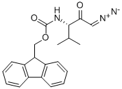 Structure of (3S)-3-FMOC-AMINO-1-DIAZO-4-METHYL-2-PENTANONE
