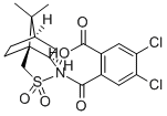 N-(2-羧基-4,5-二氯苯甲酰)-(-)-10,2-樟脑磺内酰胺结构式