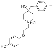 Structure of 1-[2-(4-HYDROXYPHENOXY)ETHYL]-4-[(4-METHYLPHENYL)METHYL]-4-PIPERIDINOL MONOHYDROCHLORIDE