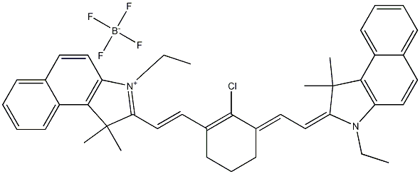 2-[2-[2-氯-3-[2-(3-乙基-1,3-二氢-1,1-二甲基-2H-苯并[e]吲哚-2-亚基)乙亚基]-1-环己烯-1-基]乙烯基]-3-乙基-1,1-二甲基-1H-苯并[e]吲哚鎓四氟硼酸盐结构式