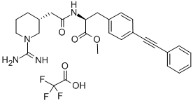 Structure of N-[[(3R)-1-(AMINOIMINOMETHYL)-3-PIPERIDINYL]ACETYL]-4-(PHENYLETHYNYL)-L-PHENYLALANINE METHYL ESTER TRIFLUOROACETATE