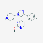 Pyrimidine, 4-[4-(4-fluorophenyl)-1-(4-piperidinyl)-1H-imidazol-5-yl]-2-methoxy-结构式
