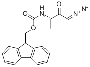 Carbamic acid,N-[(1S)-3-diazo-1-methyl-2-oxopropyl]-, 9H-fluoren-9-ylmethyl ester结构式