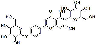 Structure of 5,7-dihydroxy-6-[(2S,3S,4R,5R,6R)-3,4,5-trihydroxy-6-(hydroxymethyl)ox an-2-yl]-2-[4-[(2S,3S,4R,5R,6R)-3,4,5-trihydroxy-6-(hydroxymethyl)oxan -2-yl]oxyphenyl]chromen-4-one