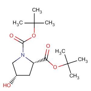 Structure of 1,2-Pyrrolidinedicarboxylic acid, 4-hydroxy-, bis(1,1-dimethylethyl)ester, (2S,4S)-