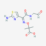 Structure of (E)-2-(((2-(2-AMINOTHIAZOL-4-YL)-3-OXO-3-((2-OXOETHYL)AMINO)PROP-1-EN-1-YL)AMINO)OXY)-2-METHYLPROPANOIC ACID