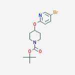 1-Piperidinecarboxylic acid, 4-[(5-bromo-2-pyridinyl)oxy]-,1,1-dimethylethyl ester结构式