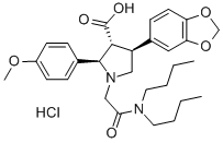 (2R,3R,4S)-4-(1,3-苯并二氧戊环-5-基)-1-[2-(二丁基氨基)-2-氧代乙基]-2-(4-甲氧基苯基)吡咯烷-3-羧酸盐酸盐结构式