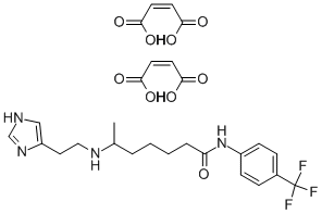 6-[2-(4-IMIDAZOLYL)ETHYLAMINO]-N-(4-TRIFLUOROMETHYLPHENYL)HEPTANECARBOXAMIDE DIMALEATE结构式
