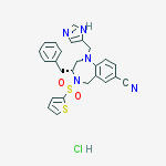 Structure of (R)-1-((1H-Imidazol-4-yl)methyl)-3-benzyl-4-(thiophen-2-ylsulfonyl)-2,3,4,5-tetrahydro-1H-benzo[e][1,4]diazepine-7-carbonitrile hydrochloride