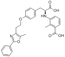 (S)-2-(1-CARBOXY-2-(4-[2-(5-METHYL-2-PHENYLOXAZOL-4-YL)ETHOXY]PHENYL)ETHYLAMINO)BENZOIC ACID METHYL ESTER结构式