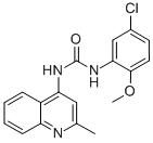 N-(5-氯-2-甲氧基苯基)-N'-(2-甲基-4-喹啉基)脲结构式