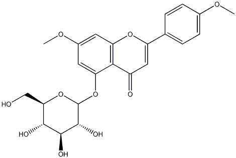 Chemical structure of 5-Hydroxy-4',7-dimethoxyflavone 5-O-beta-D-glucopyraside