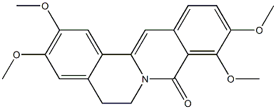 Structure of 8H-Dibenzo[a,g]quinolizin-8-one,5,6-dihydro- 2,3,9,10-tetramethoxy-