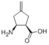 Cyclopentanecarboxylicacid, 2-amino-4-methylene-, (1R,2S)-结构式