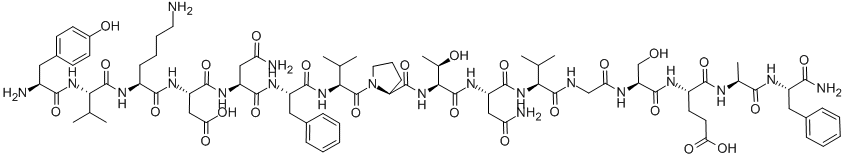 Structure of H-TYR-VAL-LYS-ASP-ASN-PHE-VAL-PRO-THR-ASN-VAL-GLY-SER-GLU-ALA-PHE-NH2