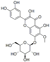 2-(3,4-dihydroxyphenyl)-7-(beta-D-glucopyranosyloxy)-3,5-dihydroxy-6-methoxy-4H-1-benzopyran-4-one结构式