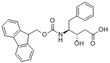 Structure of N-FMOC-(3S,4S)-4-AMINO-3-HYDROXY-5-PHENYLPENTANOIC ACID