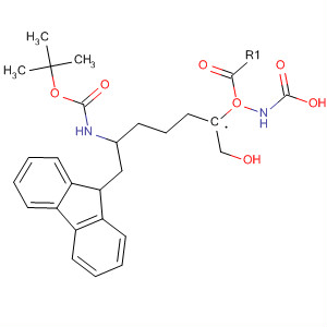 Carbamic acid,[(1S)-5-[[(1,1-dimethylethoxy)carbonyl]amino]-1-(hydroxymethyl)pentyl]-,9H-fluoren-9-ylmethyl ester结构式