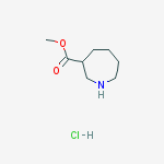 Structure of 1H-Azepine-3-carboxylic acid, hexahydro-, methyl ester, hydrochloride (1:1)