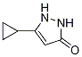 5-cyclopropyl-1,2-dihydropyrazol-3-one结构式