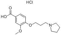 Structure of 3-METHOXY-4-[3-(1-PYRROLIDINYL)PROPOXY]-BENZOIC ACID HYDROCHLORIDE