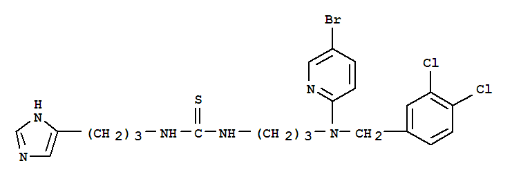 Structure of N-[3-[N-(5-Bromo-2-pyridyl)-N-(3,4-dichlorobenzyl)amino]propyl]-N'-[3-(1H-imidazol-4-yl)propyl]thiourea