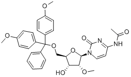 N-乙酰基-5'-O-(4,4'-二甲氧基三苯甲基)-2'-甲氧基胞苷结构式