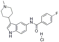 4-FLUORO-N-(3-(1-METHYLPIPERIDIN-4-YL)-1H-INDOL-5-YL)BENZAMIDE HYDROCHLORIDE结构式