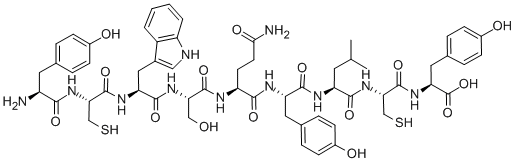 Structure of H-TYR-CYS-TRP-SER-GLN-TYR-LEU-CYS-TYR-OH
