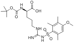 N^A-BOC-N^W-(4-甲氧基-2,3,6-三甲基苯基磺酰基)-D-精氨酸结构式