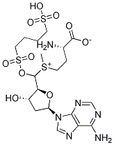 Structure of (2S)-2-({[(2R,3S,4R,5R)-5-(6-Amino-9H-purin-9-yl)-4-hydroxy-3-{[( 4-sulfobutyl)sulfonyl]oxy}tetrahydro-2-furanyl]methyl}amino)-4-(m ethylsulfanyl)butanoic acid 