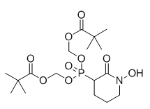 Structure of Propanoic acid, 2,2-dimethyl-, 1,1'-[[(1-hydroxy-2-oxo-3-piperidinyl)phosphinylidene]bis(oxymethylene)] ester