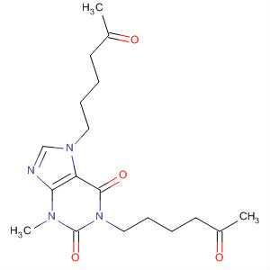 Structure of 1H-Purine-2,6-dione, 3,7-dihydro-3-methyl-1,7-bis(5-oxohexyl)-