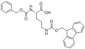 N-苄氧羰基-N'-芴甲氧羰基-L-鸟氨酸结构式