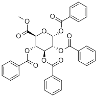 Structure of D-Glucopyranuronic acid, methyl ester, tetrabenzoate