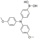Structure of Boronic acid, B-[4-[bis(4-methoxyphenyl)amino]phenyl]-