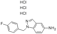 Structure of 1-(4-FLUORO-BENZYL)-1H-INDAZOL-5-YLAMINE TRIHYDROCHLORIDE