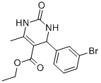 Structure of 4-(3-BROMO-PHENYL)-6-METHYL-2-OXO-1,2,3,4-TETRAHYDRO-PYRIMIDINE-5-CARBOXYLIC ACID ETHYL ESTER