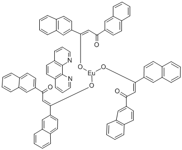 Structure of Tris(dinaphthoylmethane) mono(phenathroline)europium (III)