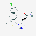 Chemical structure of (S)-2-[4-(4-Chloro-phenyl)-2,3,9-triMethyl-6H-1-thia-5,7,8,9a-tetraaza-cyclopenta[e]azulen-6-yl]-acetaMide