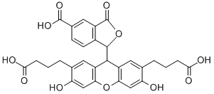 2`,7`-二(3-羧丙基)-5(6)-羧基-荧光素结构式