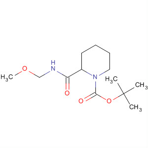 Structure of 1-Piperidinecarboxylic acid, 2-[(methoxymethylamino)carbonyl]-,1,1-dimethylethyl ester, (2R)-